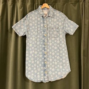 Denim button down t-shirt dress | Primark